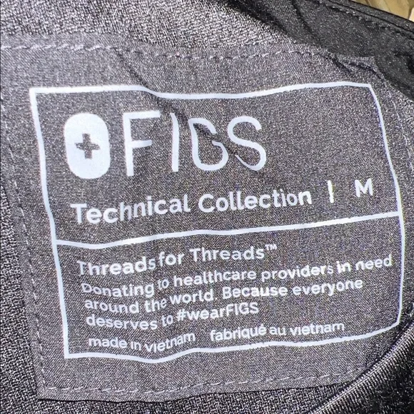 Figs Black Joggers with Teal Drawstring - Picture 6 of 6